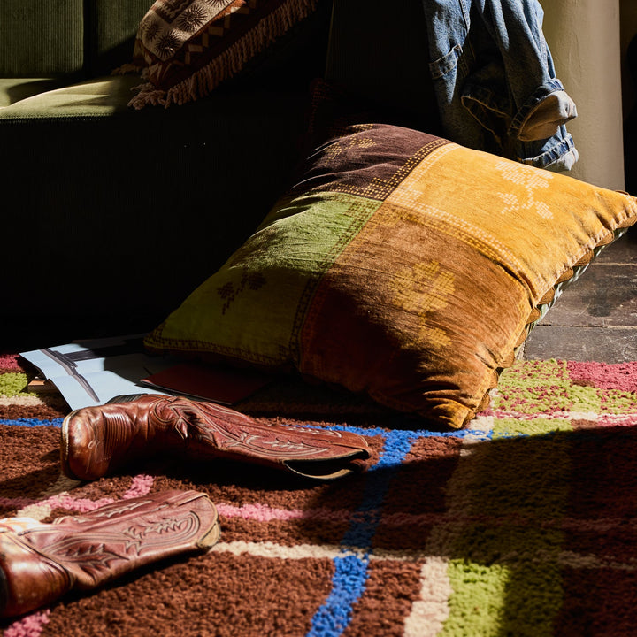 Sage x Clare Bonny Reversible Velvet Cushion - Tigers Eye