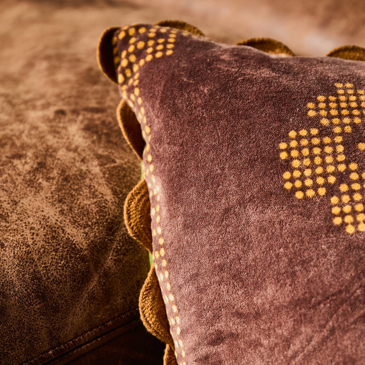 Sage x Clare Bonny Reversible Velvet Cushion - Tigers Eye