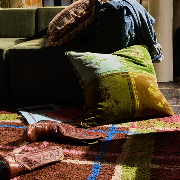 Sage x Clare Bonny Reversible Velvet Cushion - Tigers Eye