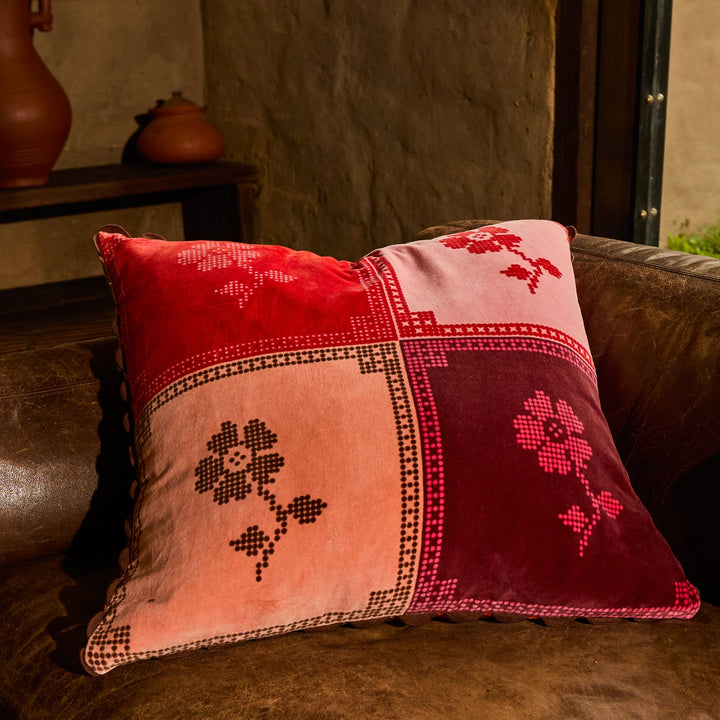 Sage x Clare Bonny Reversible Velvet Cushion - Sienna