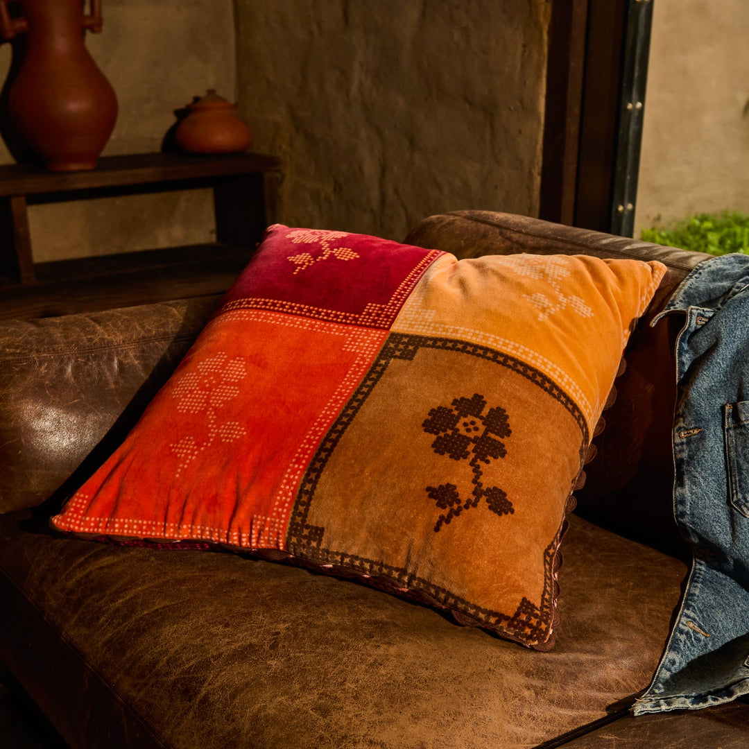 Sage x Clare Bonny Reversible Velvet Cushion - Sienna