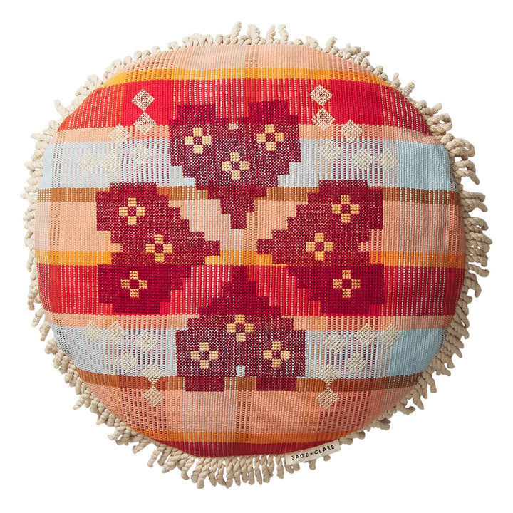 Sage x Clare Shiloh Cross-Stitched Embroidered Cushion