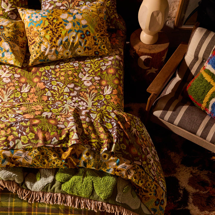 Sage x Clare Sloane Cotton Fitted Sheet - Umber