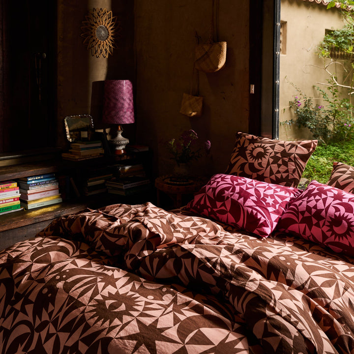 Sage x Clare Nora Linen Fitted Sheet - Carnelian