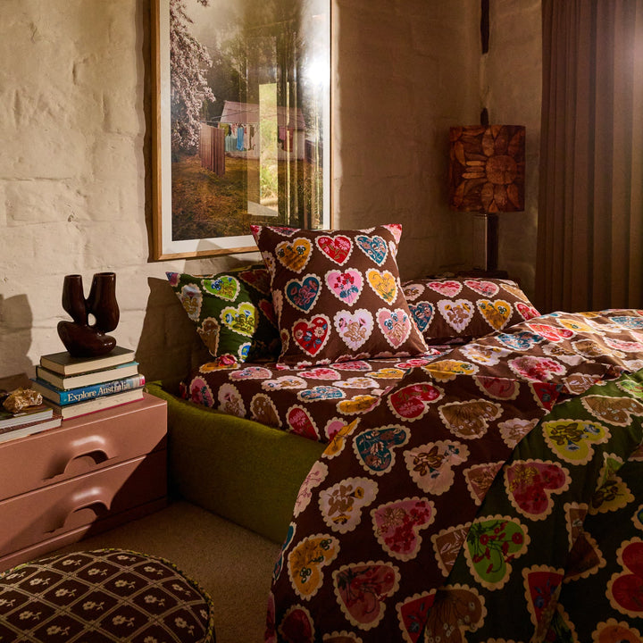 Sage x Clare Loretta Cotton Fitted Sheet - Umber