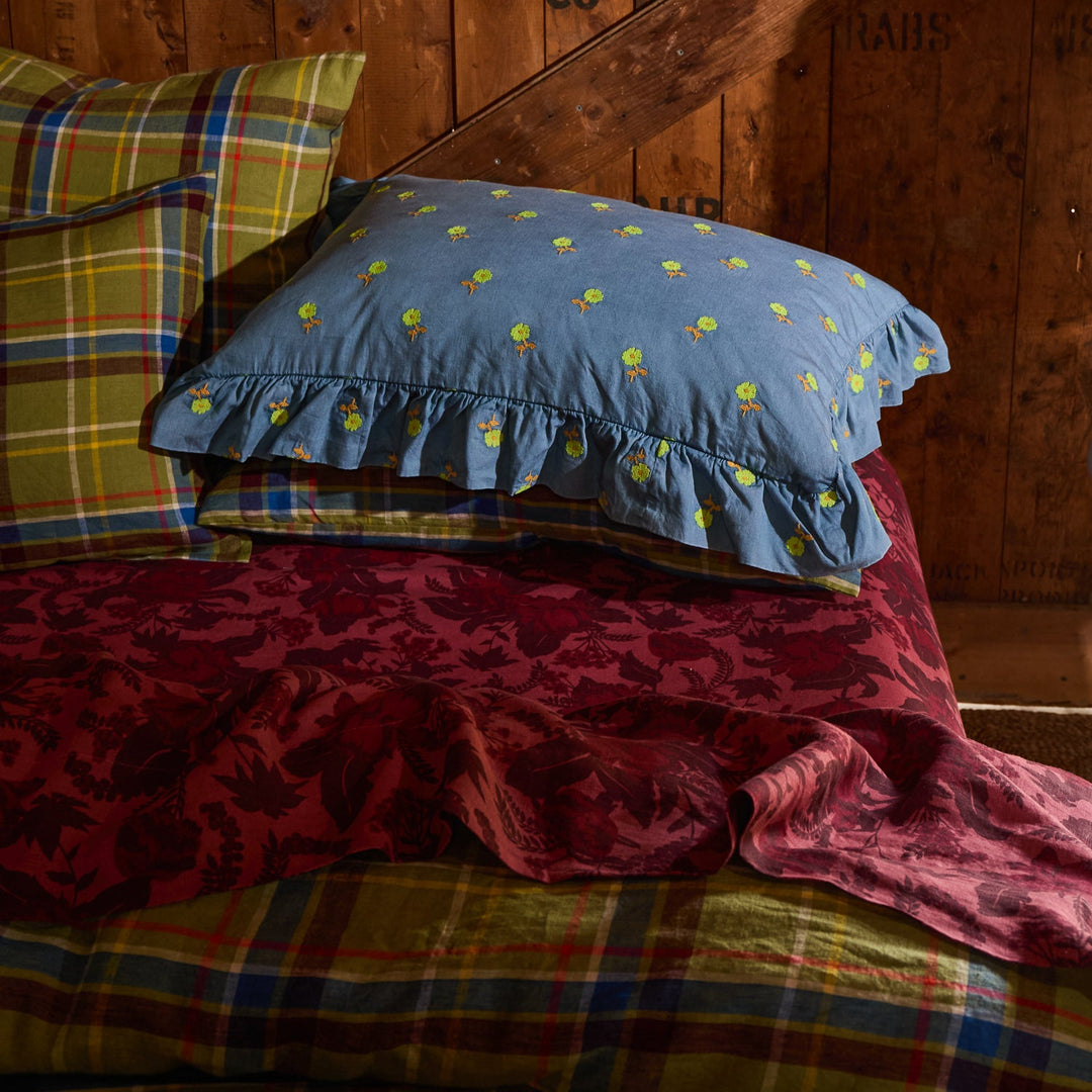 Sage x Clare Sierra Linen Fitted Sheet - Terracotta