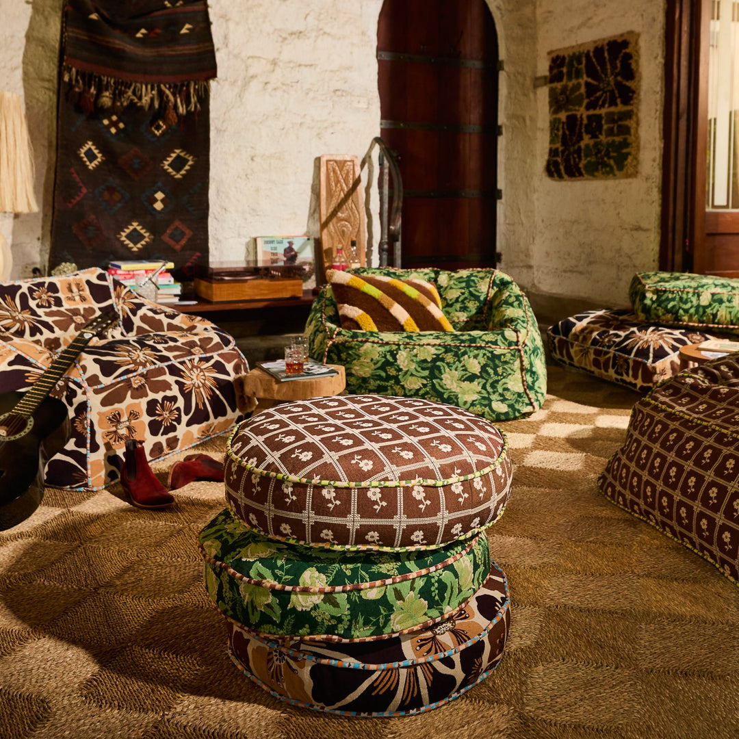 Sage x Clare Bonny Jacquard Round Floor Cushion