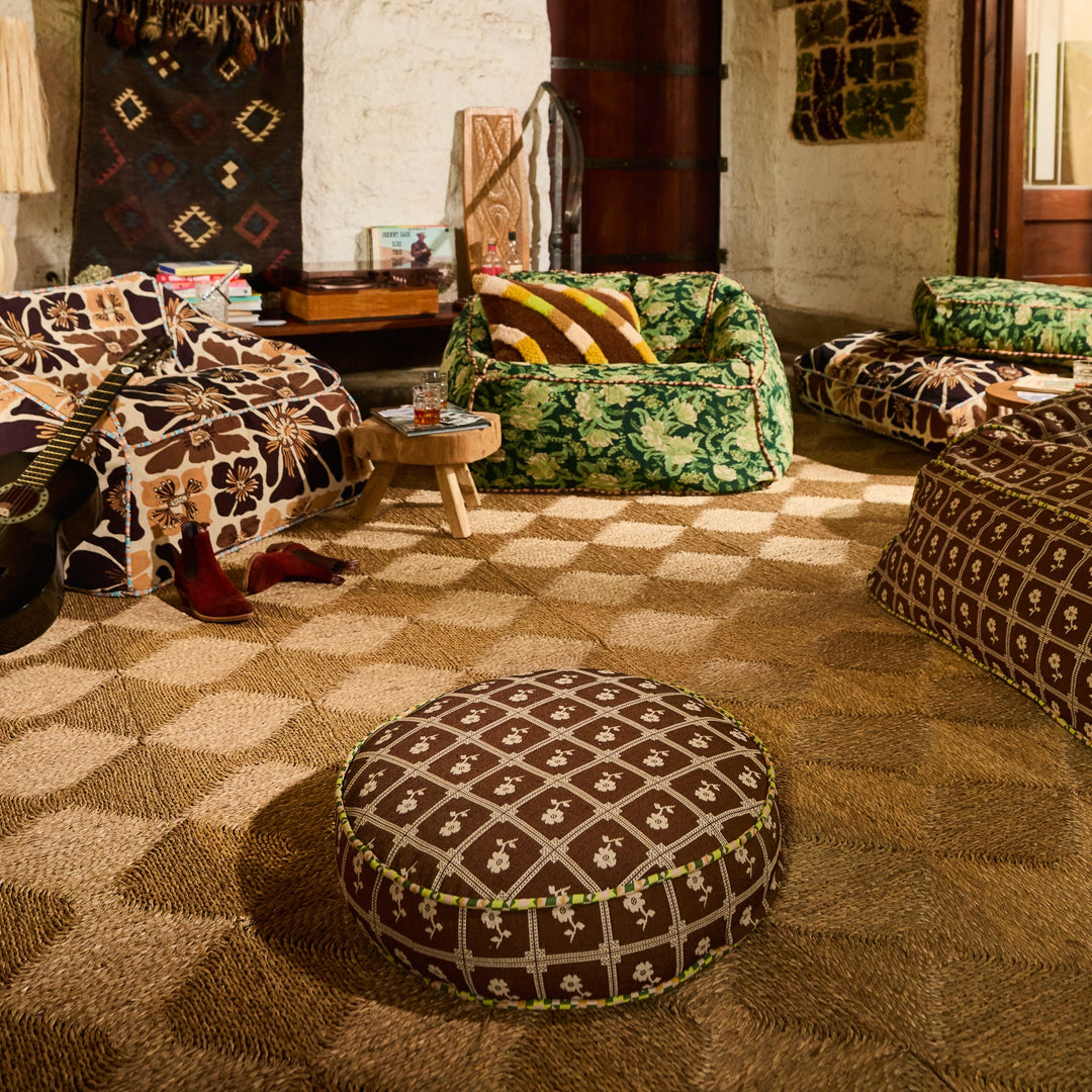 Sage x Clare Bonny Jacquard Round Floor Cushion