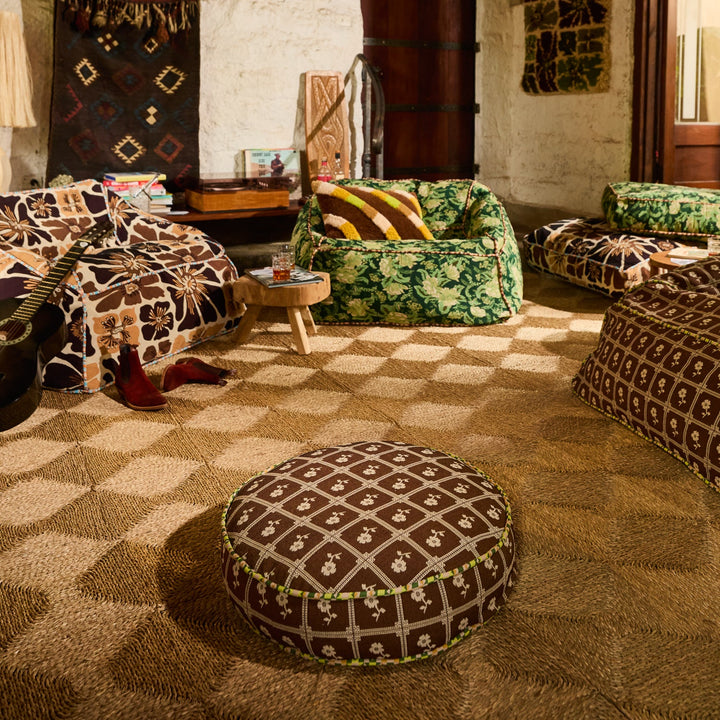 Sage x Clare Bonny Jacquard Round Floor Cushion