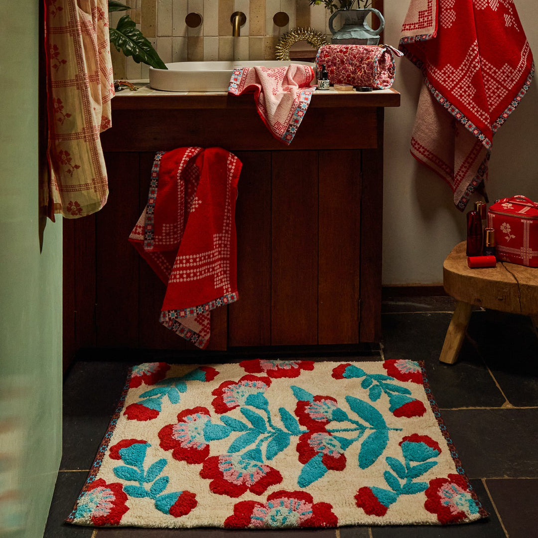 Sage x Clare Bonny Hand Towel - Poppy