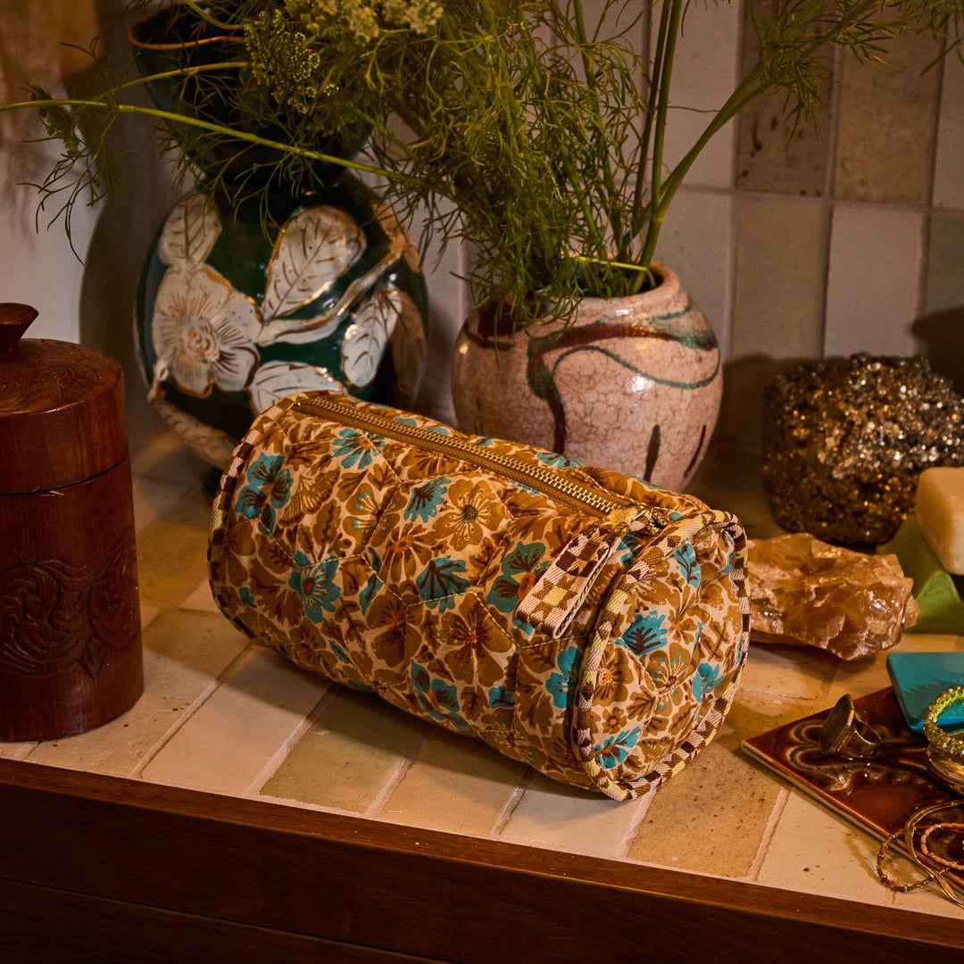 Sage x Clare Magnolia Makeup Bag - Turquoise