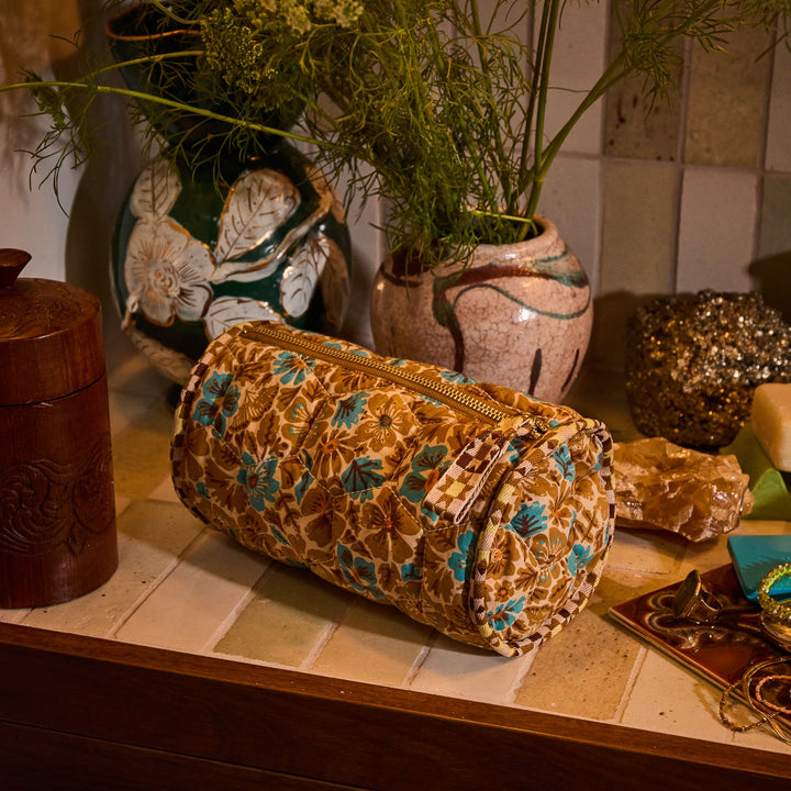 Sage x Clare Magnolia Makeup Bag - Turquoise