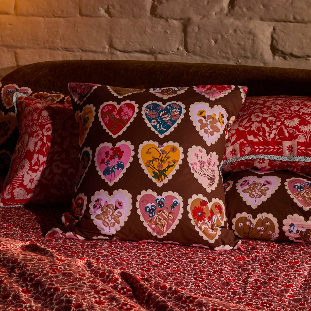 Sage x Clare Loretta Cotton Euro Pillowcase Set - Umber