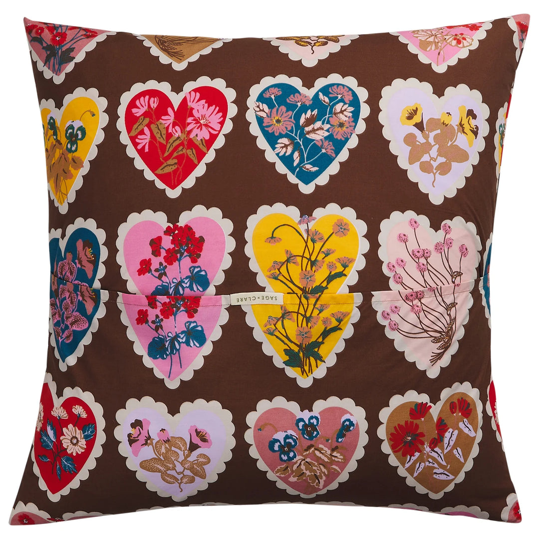 Sage x Clare Loretta Cotton Euro Pillowcase Set - Umber