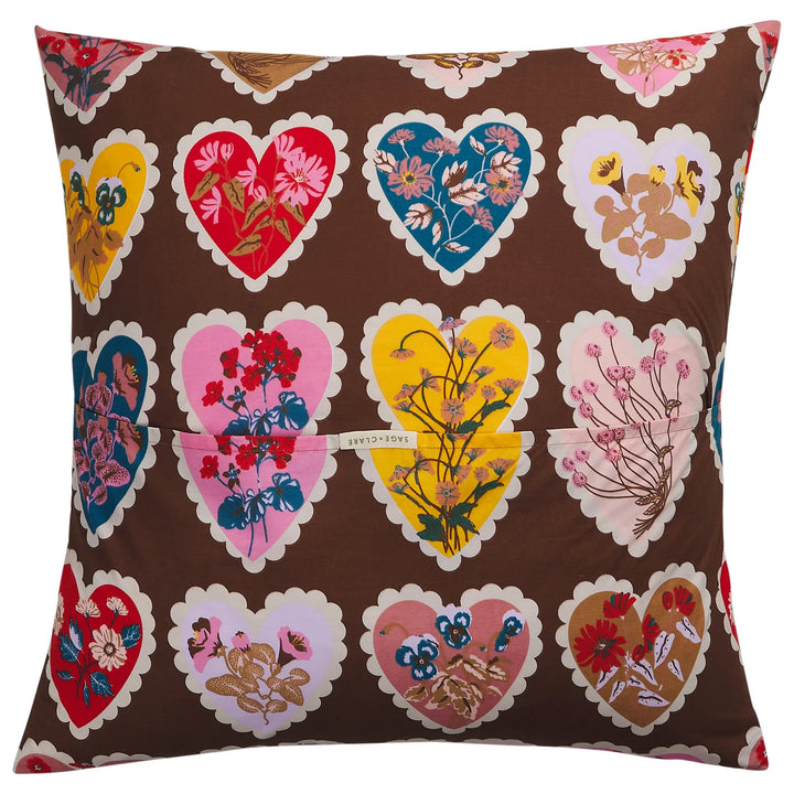 Sage x Clare Loretta Cotton Euro Pillowcase Set - Umber