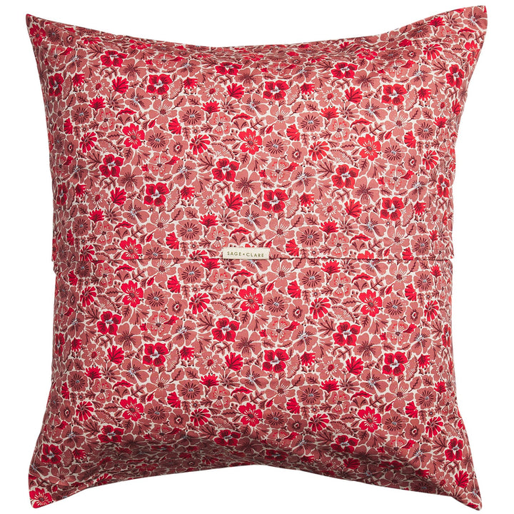 Sage x Clare Magnolia Cotton Euro Pillowcase Set - Poppy
