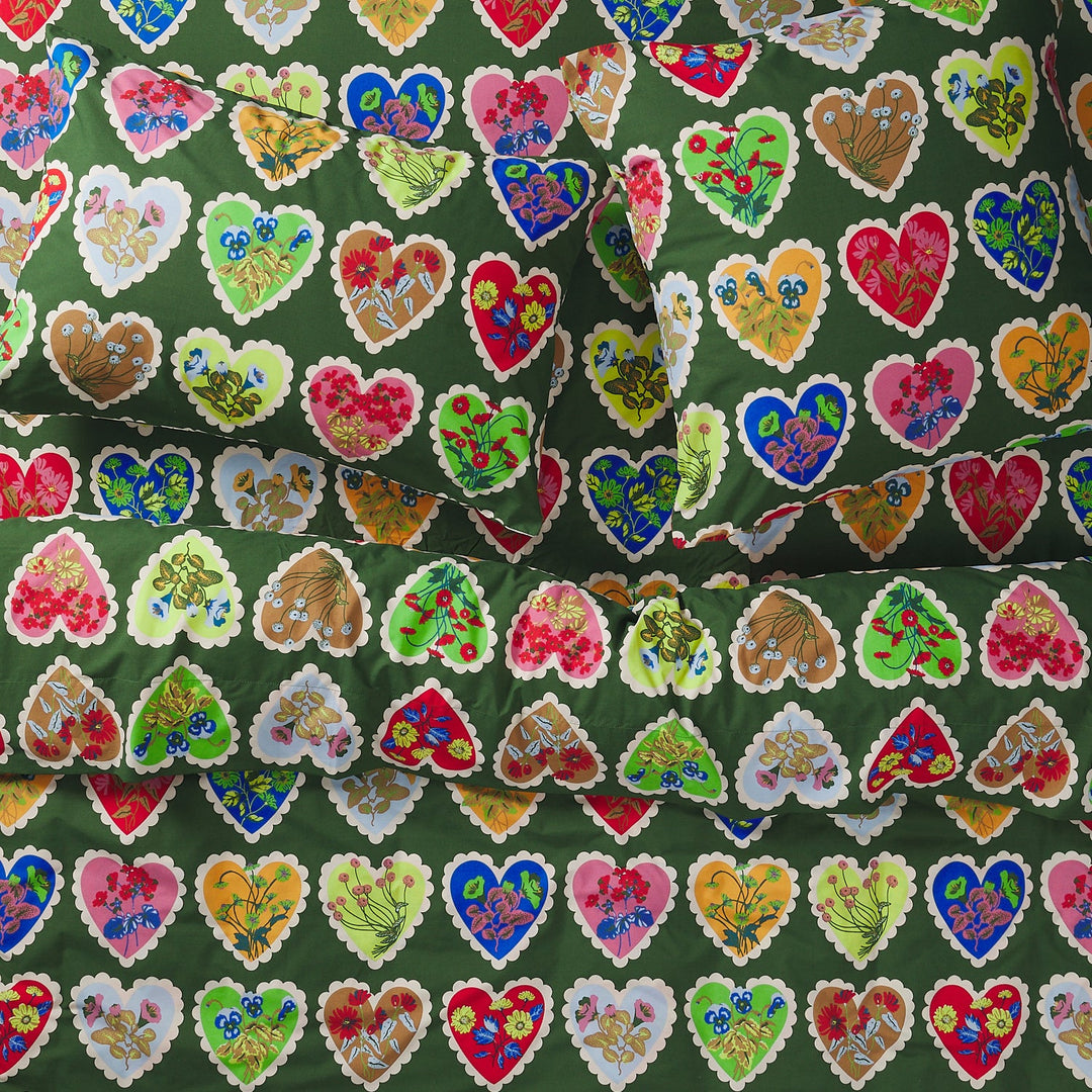 Sage x Clare Loretta Cotton Pillowcase Set - Hunter Green