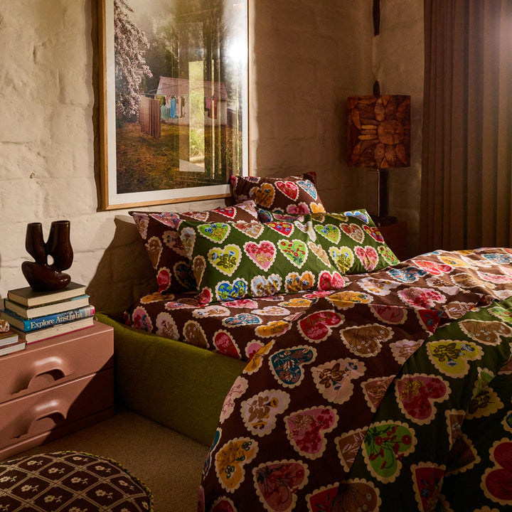 Sage x Clare Loretta Cotton Pillowcase Set - Hunter Green