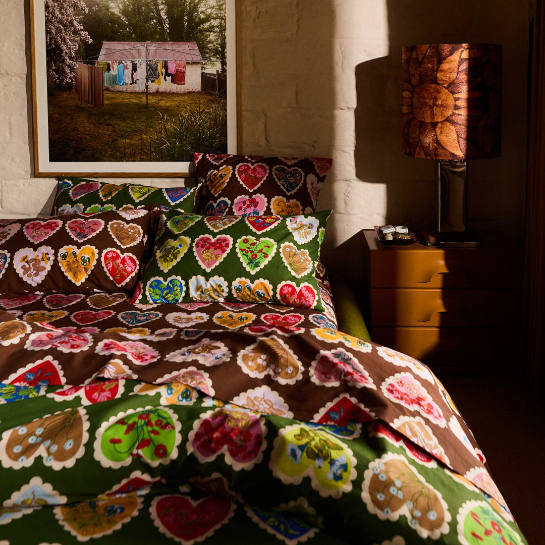 Sage x Clare Loretta Cotton Pillowcase Set - Hunter Green