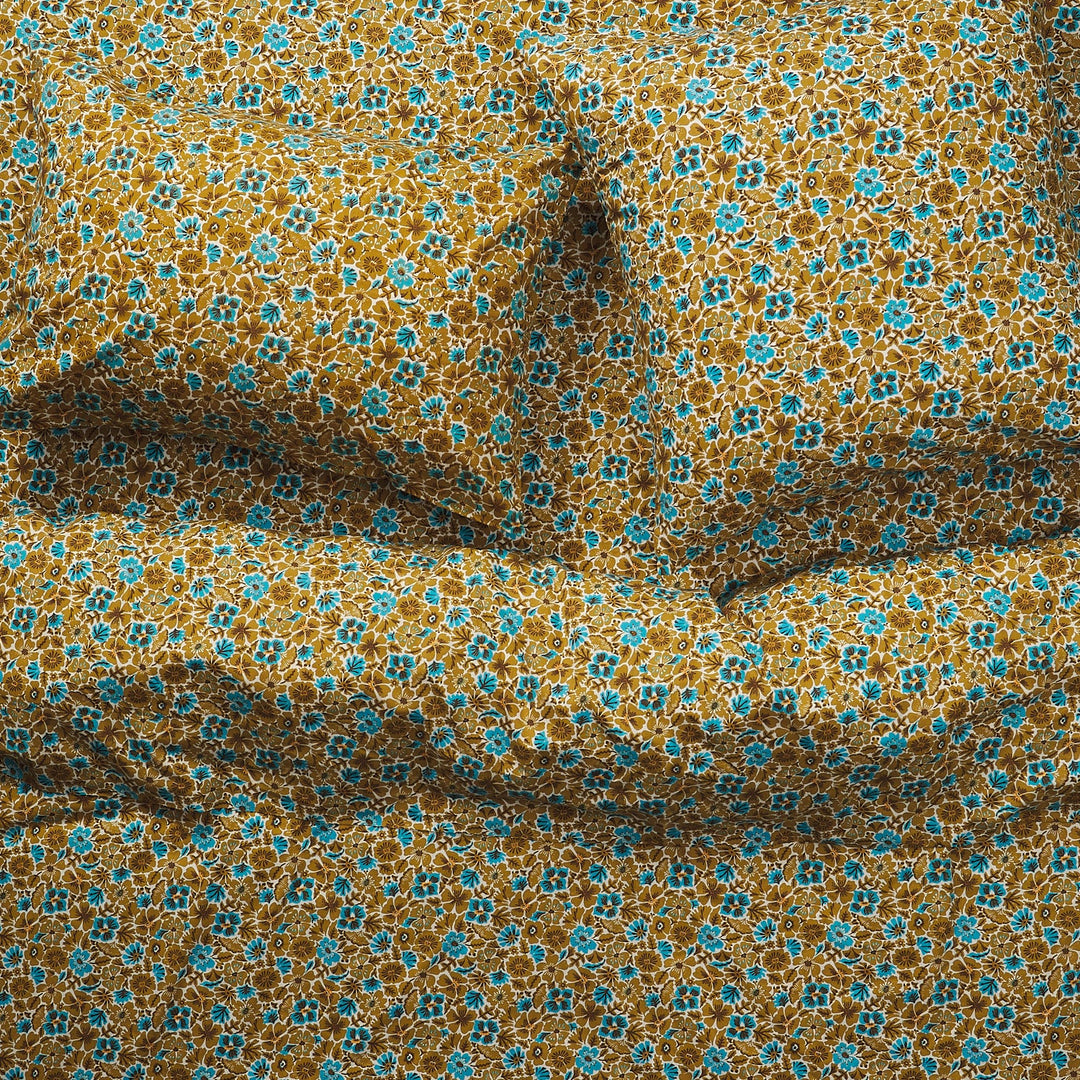 Sage x Clare Magnolia Cotton Pillowcase Set - Turquoise
