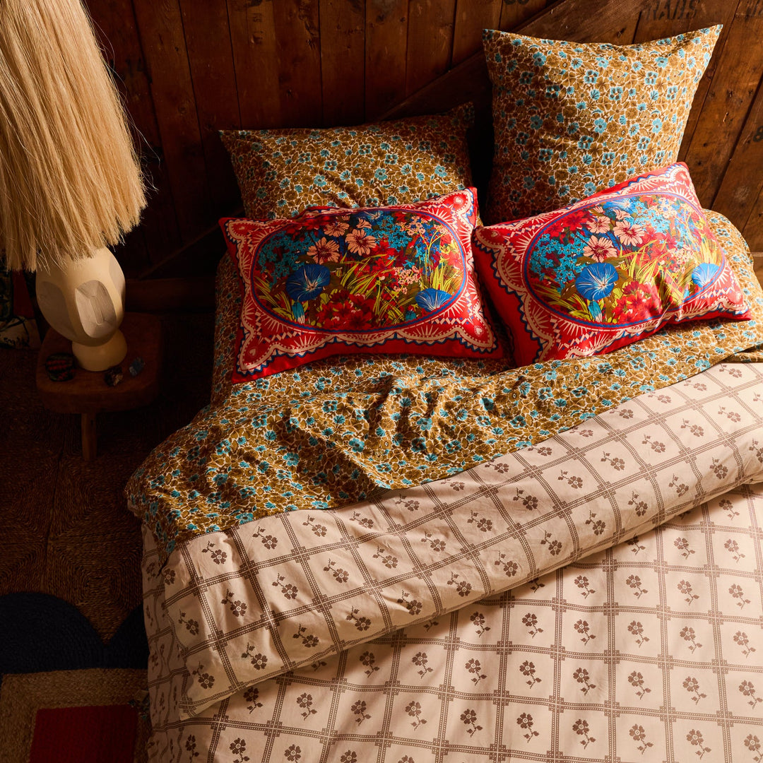 Sage x Clare Magnolia Cotton Pillowcase Set - Turquoise