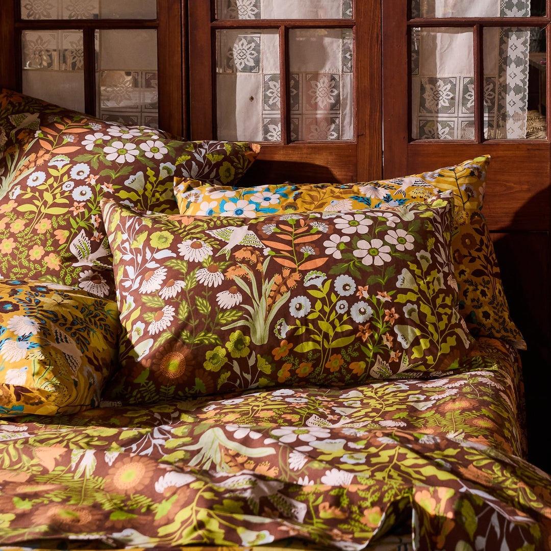 Sage x Clare Sloane Cotton Pillowcase Set - Umber