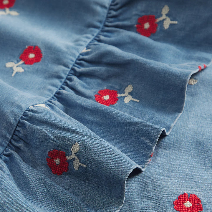Sage x Clare Anneliese Ruffle Pillowcase - Poppy