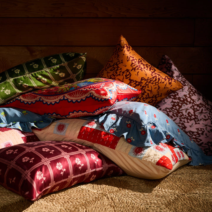 Sage x Clare Anneliese Ruffle Pillowcase - Poppy