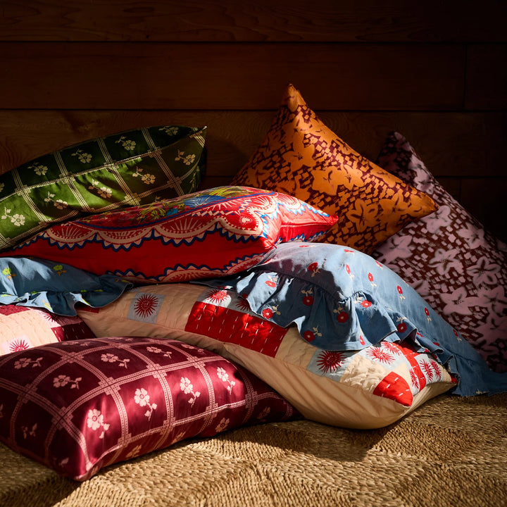 Sage x Clare Anneliese Ruffle Pillowcase - Poppy