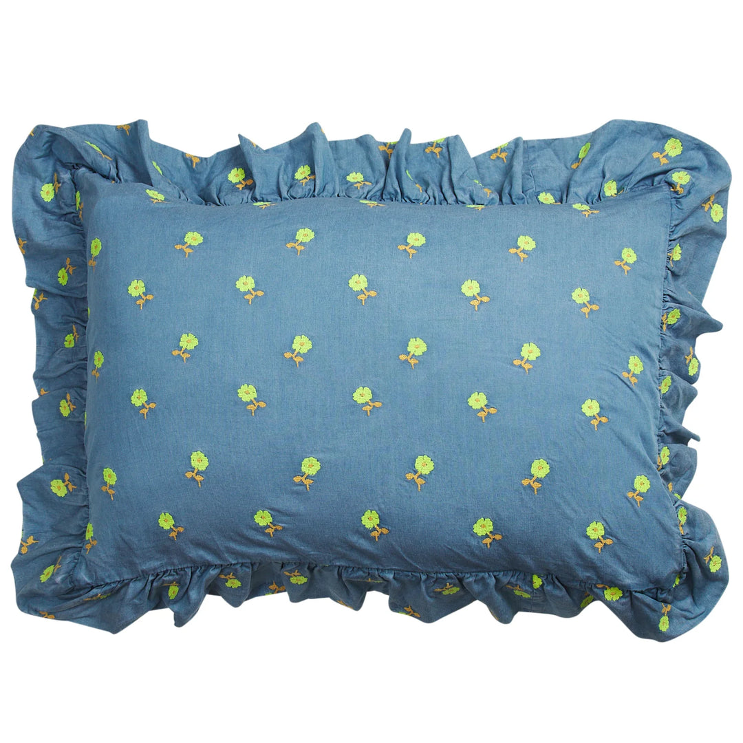 Sage x Clare Anneliese Ruffle Pillowcase - Peridot