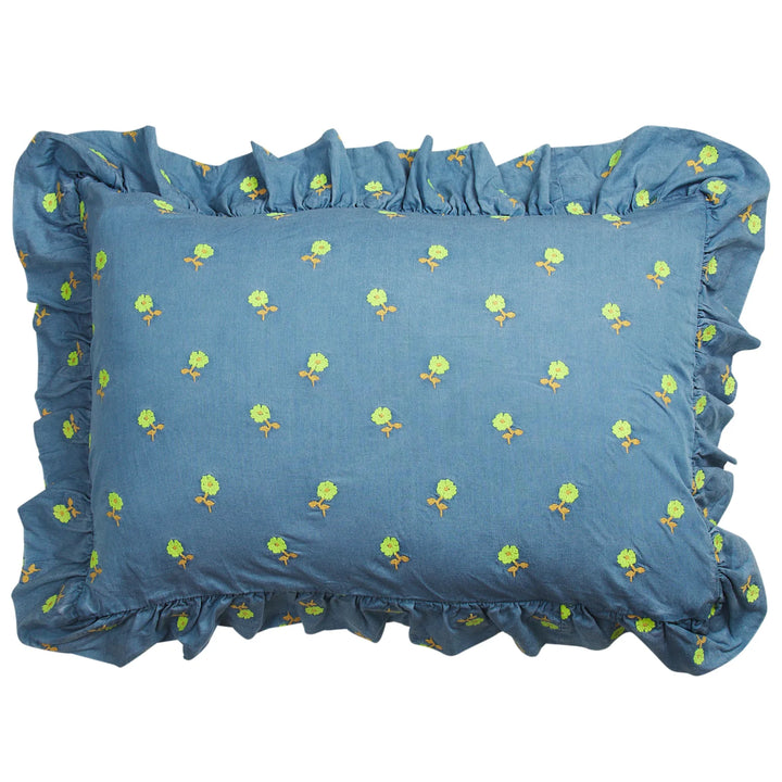 Sage x Clare Anneliese Ruffle Pillowcase - Peridot