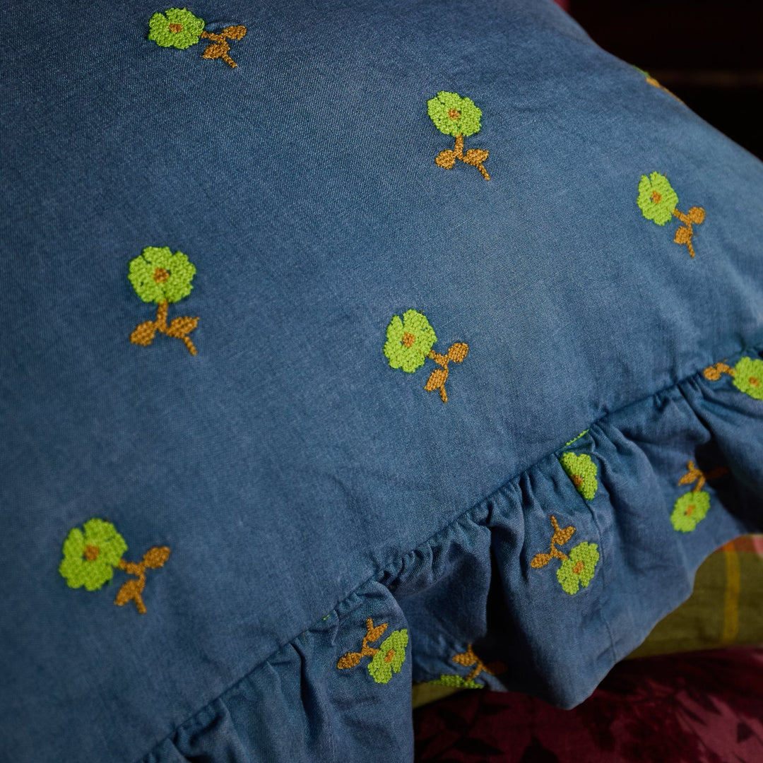 Sage x Clare Anneliese Ruffle Pillowcase - Peridot