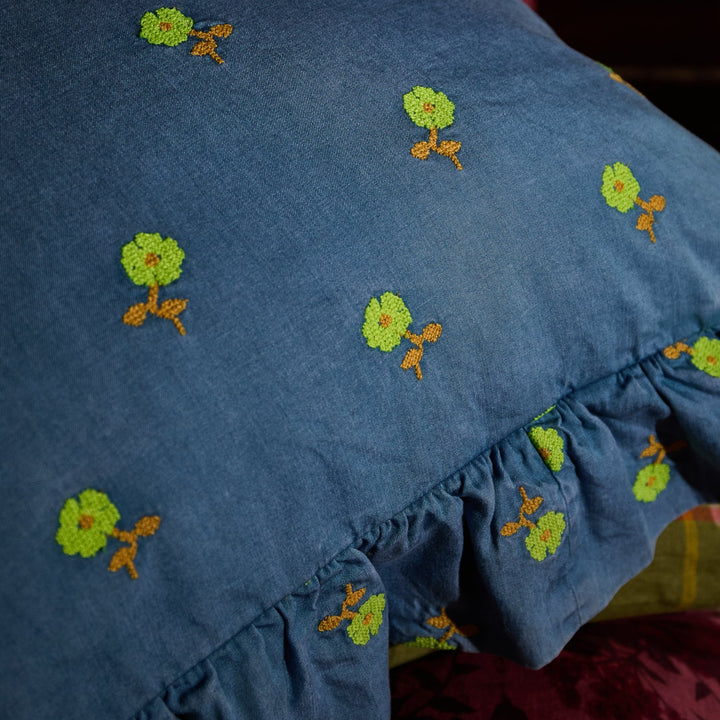 Sage x Clare Anneliese Ruffle Pillowcase - Peridot