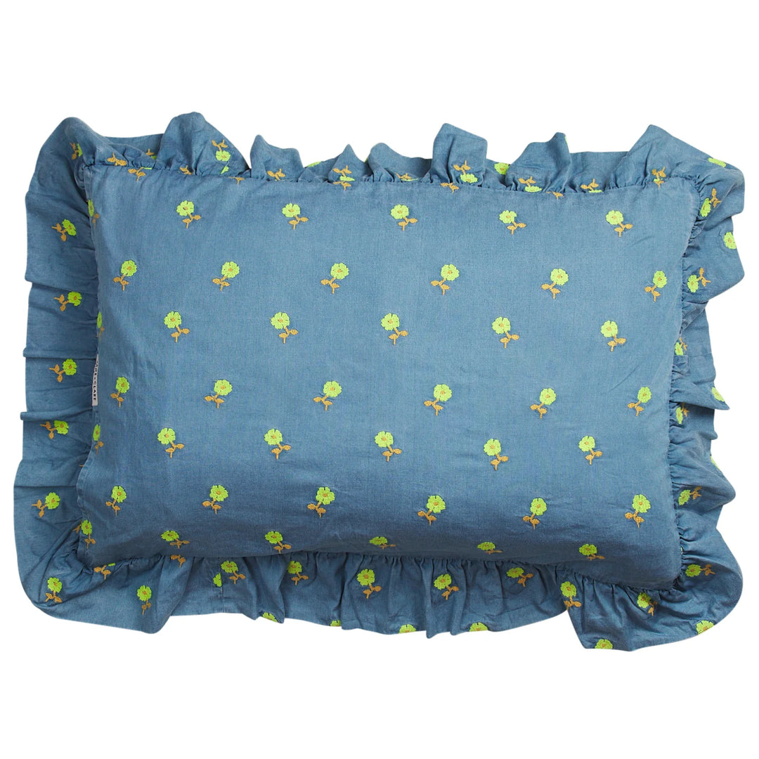 Sage x Clare Anneliese Ruffle Pillowcase - Peridot