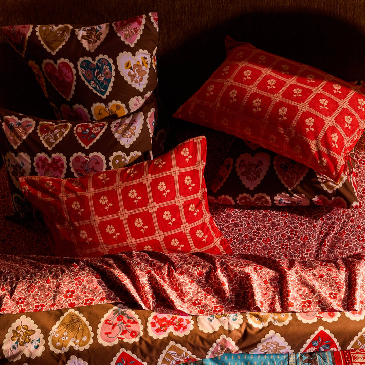 Sage x Clare Bonny Cotton Pillowcase Set - Poppy