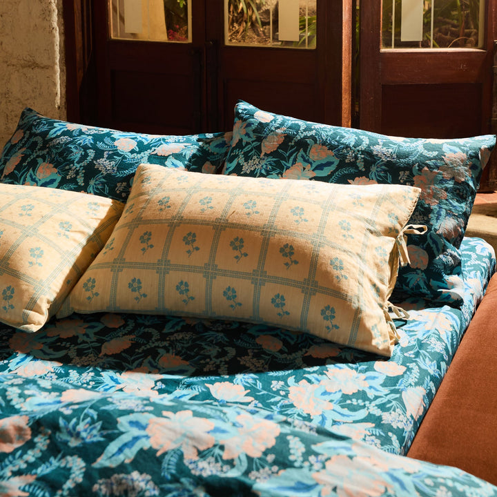 Sage x Clare Bonny Cotton Pillowcase Set - Turquoise