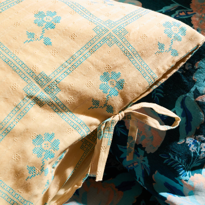 Sage x Clare Bonny Cotton Pillowcase Set - Turquoise
