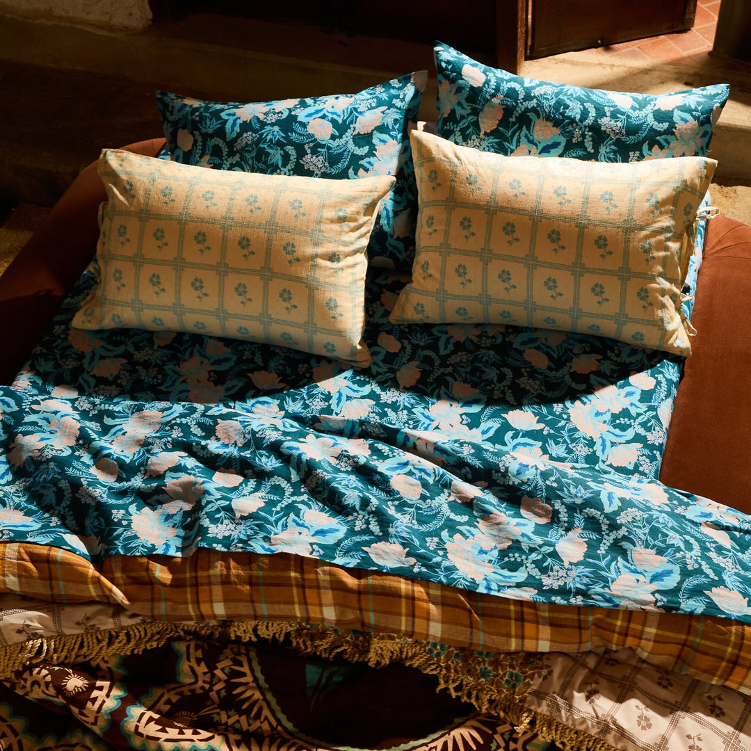 Sage x Clare Bonny Cotton Pillowcase Set - Turquoise