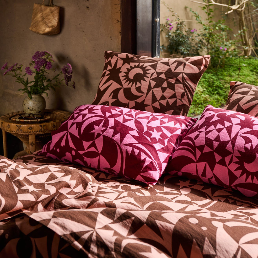 Sage x Clare Nora Linen Pillowcase Set - Dahlia