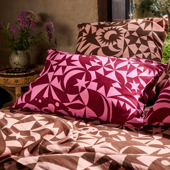 Sage x Clare Nora Linen Pillowcase Set - Dahlia
