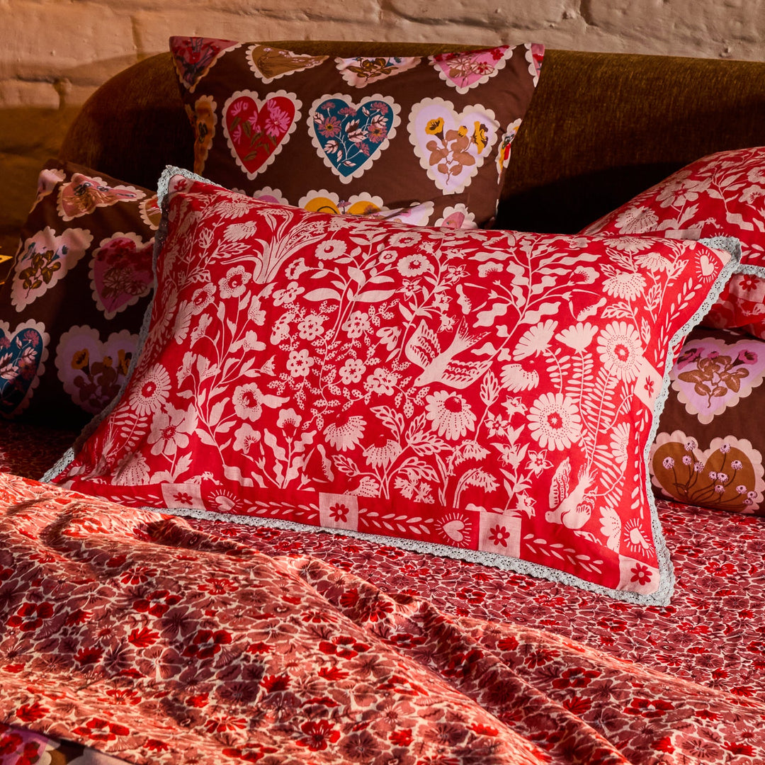 Sage x Clare Indiana Linen Pillowcase Set - Poppy