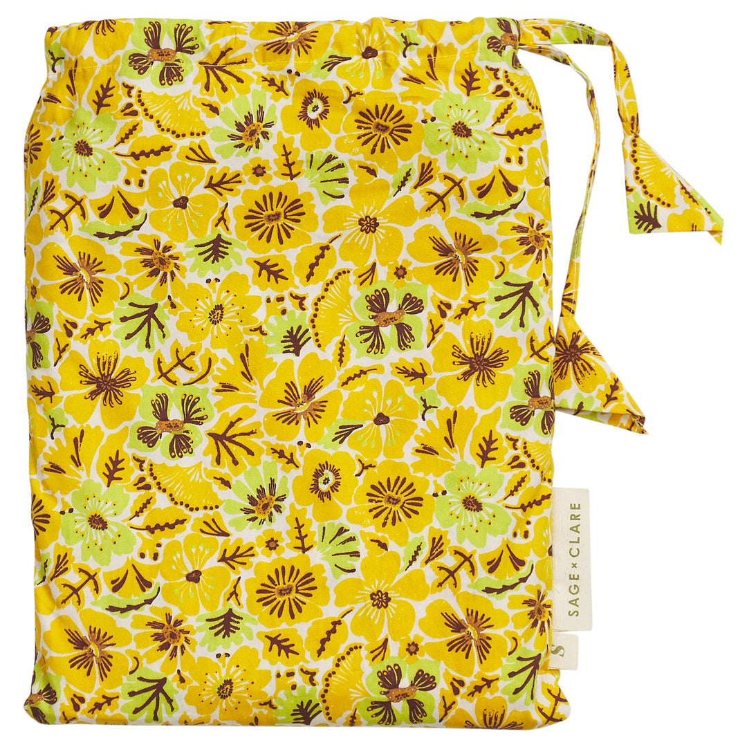 Sage x Clare Magnolia Cotton Pillowcase Set - Ochre