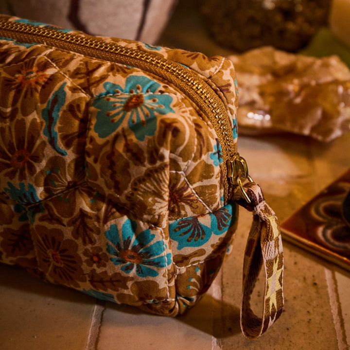 Sage x Clare Magnolia Travel Pouch - Turquoise