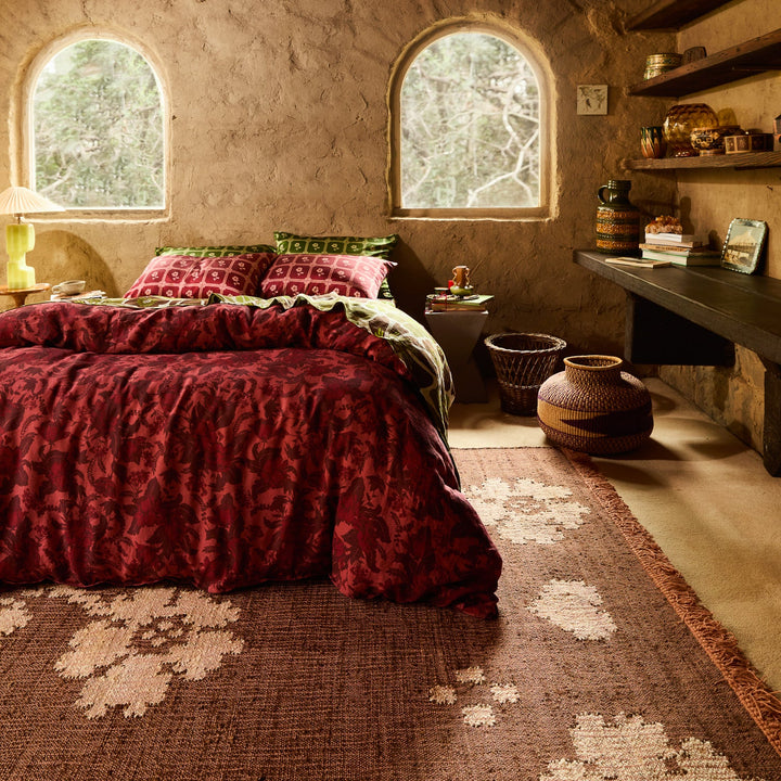 Sage x Clare Sierra Linen Quilt Cover - Terracotta