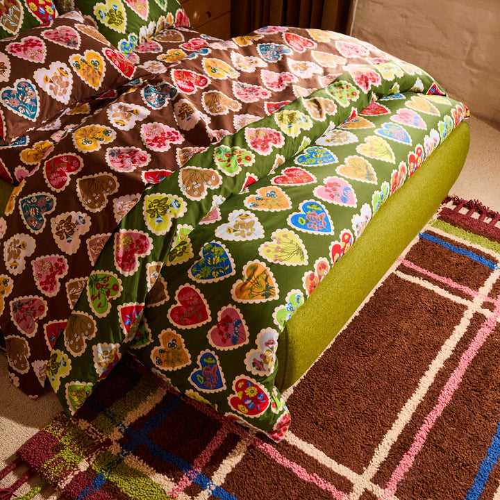 Sage x Clare Loretta Cotton Quilt Cover - Hunter Green