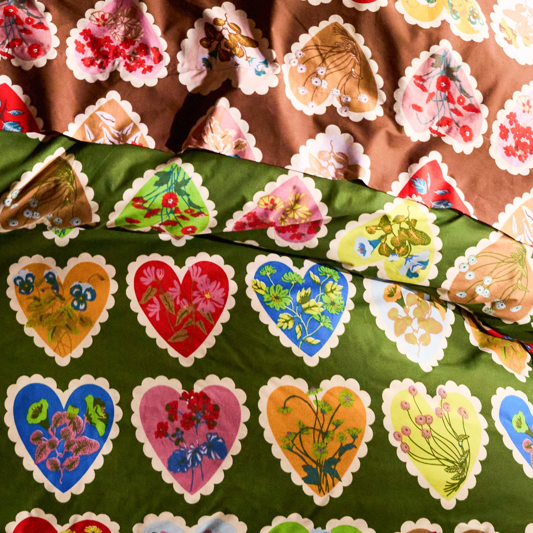 Sage x Clare Loretta Cotton Quilt Cover - Hunter Green