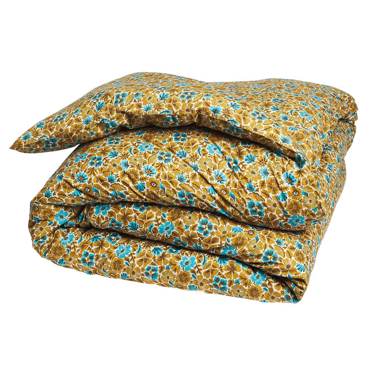 Sage x Clare Magnolia Cotton Quilt Cover - Turquoise