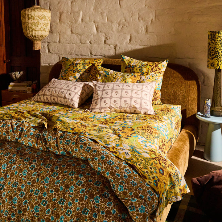 Sage x Clare Magnolia Cotton Quilt Cover - Turquoise