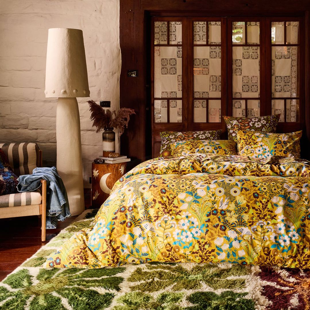 Sage x Clare Sloane Cotton Quilt Cover - Ochre