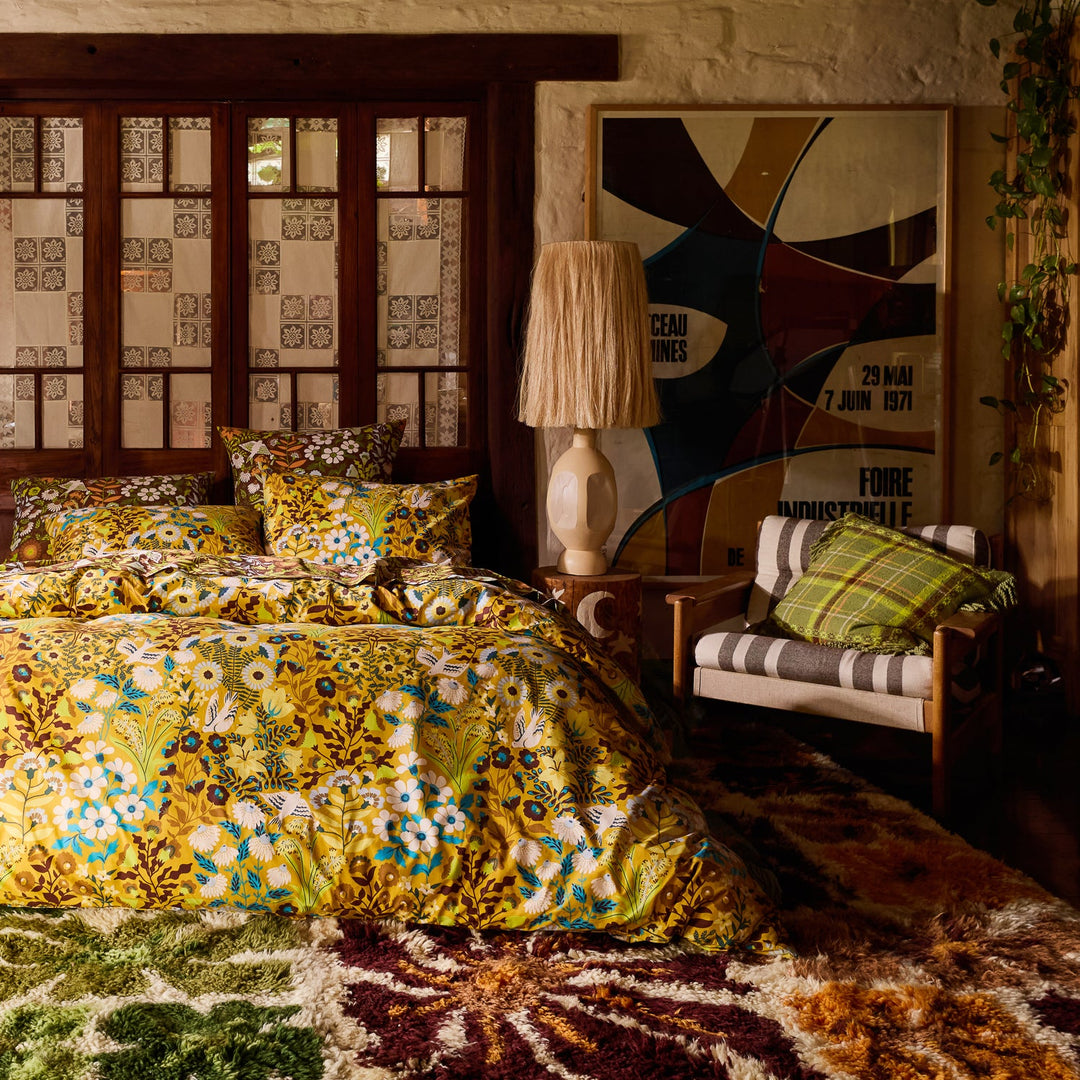 Sage x Clare Sloane Cotton Quilt Cover - Ochre